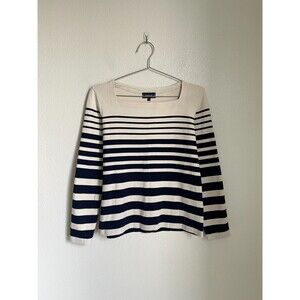 Armor Lux Mariniere Square Neck Top in Beige/Navy Size 1/SMALL